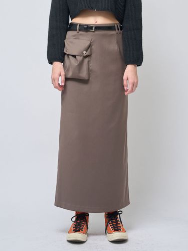 Cargo Pocket Long Skirt_Khaki brown - 320SHOWROOM - Modalova