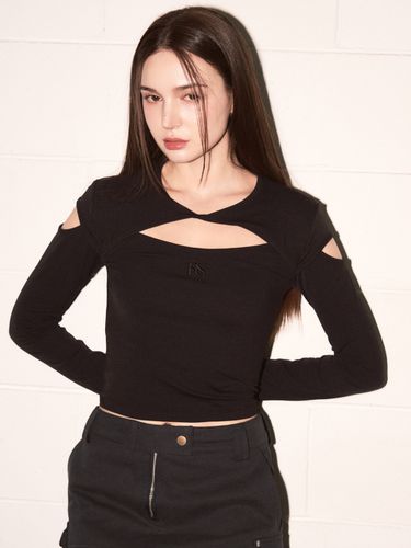 Twist Cut Out Top_Black - HHIPS - Modalova