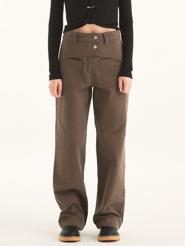 Two Buttons Pants_Dark Brown - HHIPS - Modalova