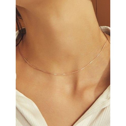 Silver] Thin Rose Gold Necklace - LOVE ME MONSTER - Modalova