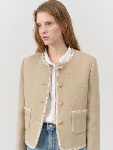 Classic Boucle Tweed Jacket_Beige - Dunst for WOMEN - Modalova