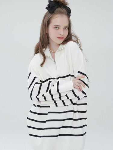 Stripe Overfit Zip-up Knit 004 - MUDIDI - Modalova