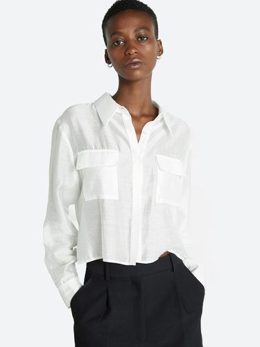 Sheer Long Sleeve Shirt _ White - HAVELESS - Modalova