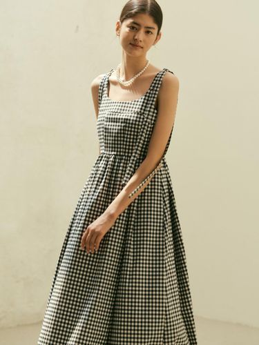 Ribbon Dress_Black Check - octette - Modalova