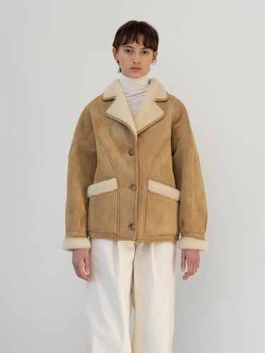 Shearling Collar Mustang Jacket_Beige - LE - Modalova