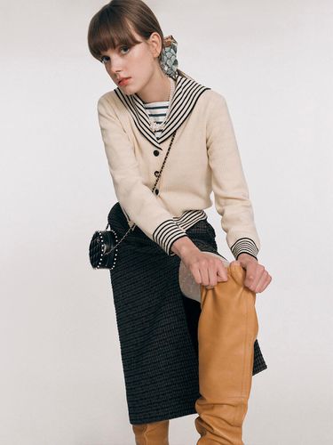 Sailor Collar Knit Cardigan ( / ) - EENK - Modalova