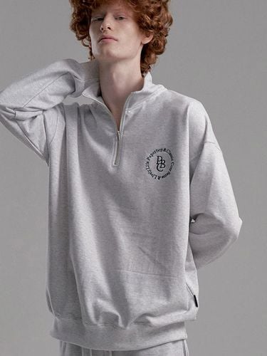 Cosy Circle Half Zip-Up_White Melange - PaperBoy - Modalova