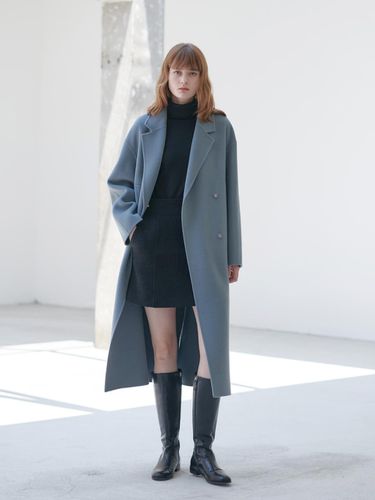 Premium Handmade Coat (Ash Blue) - NILBY P - Modalova