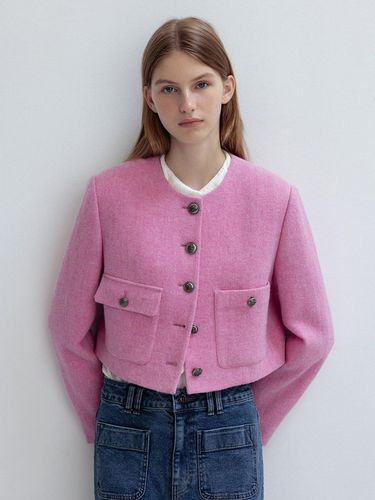 Pink Tweed Crop Jacket KW2AJ7030_72 - JOY GRYSON - Modalova