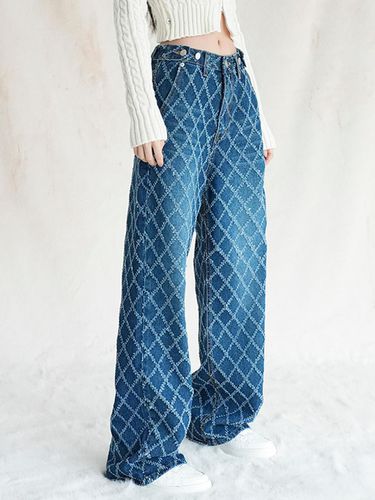 Quilting Wide Pants (Blue) - AVANDRESS - Modalova