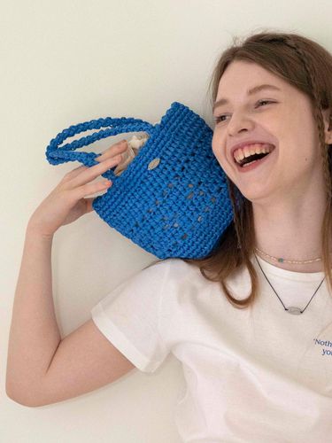 Lily Raffia Mini Tote Bag_ Blue - Slowslowly - Modalova