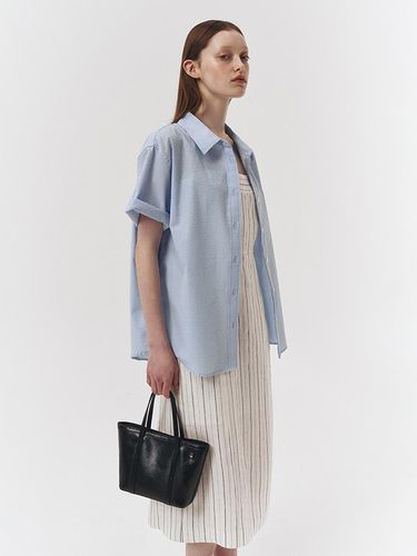 Boyfriend Seersucker Shirt_Light Blue - Dunst for WOMEN - Modalova