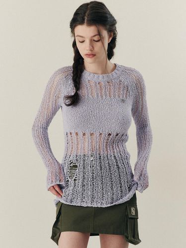 Damage Knit Top _ Lavender - ROCCI ROCCI - Modalova