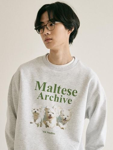 Maltese Archive Sweatshirt_Melange White - WAIKEI - Modalova