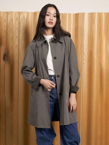 Corduroy Contrast Trench Coat - OLIVE DES OLIVE - Modalova