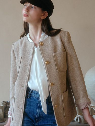 W Harper Wool Tweed Long Jacket_2 color - ANEDIT - Modalova