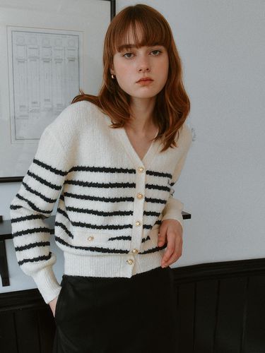 Wool Blended Stripe Cardigan - ROLAROLA - Modalova