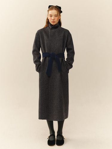 Wool Blend Two Tone Belted Coat - marieclaire - Modalova