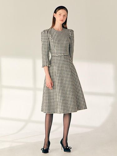 Embeth Cape Sleeve Gingham Wool Long Dress_Gray - BAU by Bride And You - Modalova