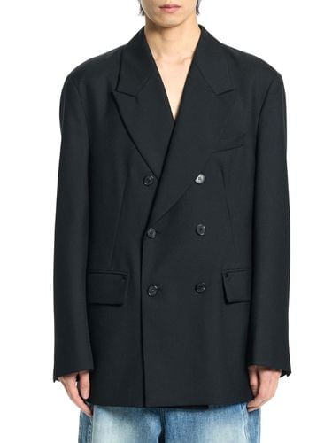 Wool Peaked Double Breasted Blazer - VONVAT - Modalova