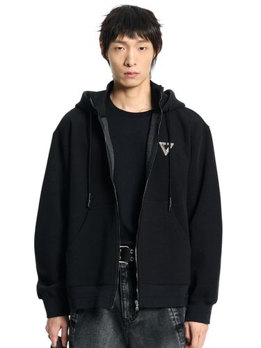 High Neck Zip Up Hoodie - Black - VONVAT - Modalova