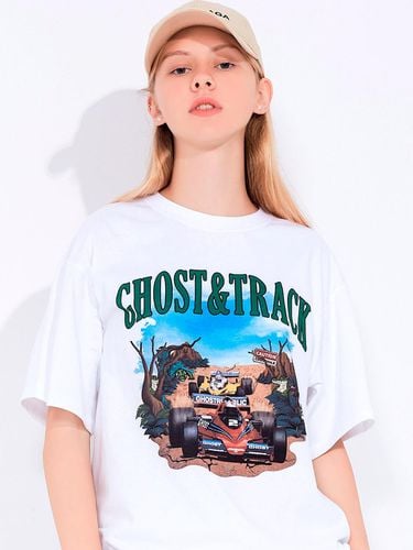 Race Track Vintage Printing Overfit T-Shirt - GHOST REPUBLIC - Modalova