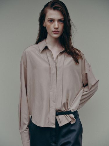 Drama Signature] Cropped Cotton Shirt_2 Colors - FRONTROW - Modalova