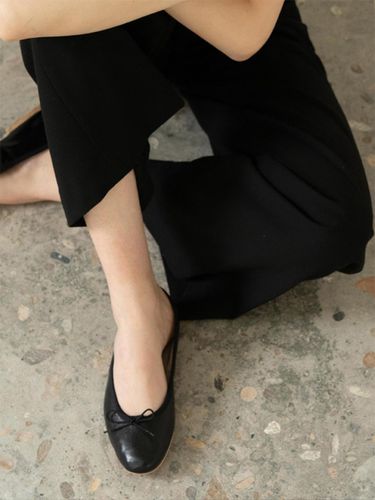 Porselli Leather Flat Shoes_Black - Porselli - Modalova