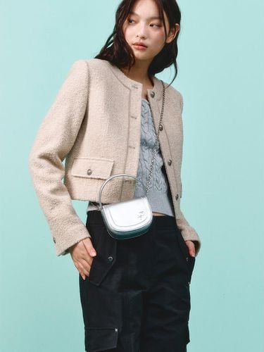 Roundneck Tweed Jacket_Beige - kuho plus - Modalova