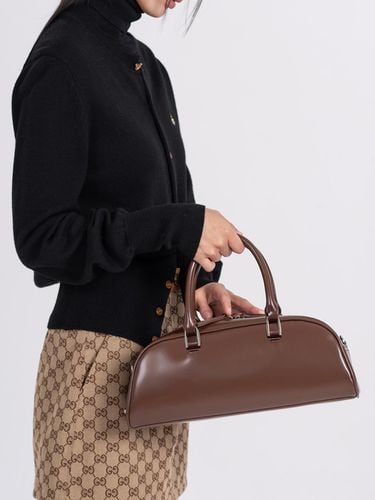 Half Moon Bowling Tote Bag_Dark Brown - Prends soin de toi - Modalova