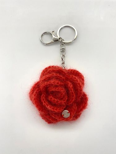 No.196 / Kid Mohair Camellia Keyring_Red - Slowslowly - Modalova