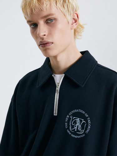 Oversized 1/2 Zip Sweatshirt - Navy - TNGT - Modalova