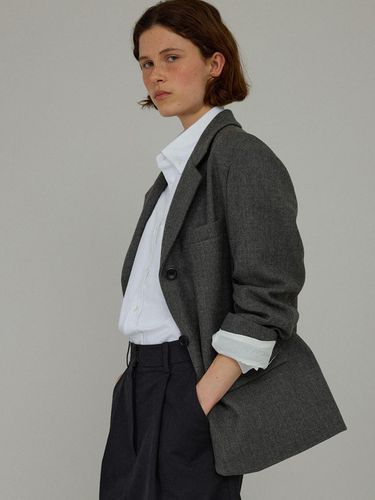 Margot herringbone jacket_charcoal grey - L’EAU - Modalova