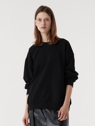 Cotton Logo Oversized Sweatshirt [Black] - EAAH - Modalova