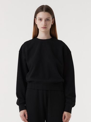 Cotton Logo Cropped Sweatshirt [Black] - EAAH - Modalova