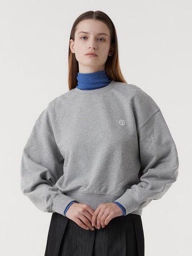 Logo Cropped Cotton Sweatshirt [Grey] - EAAH - Modalova