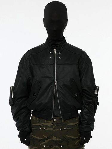 Crop Bomber Jacket_Black - ANOTHERYOUTH - Modalova