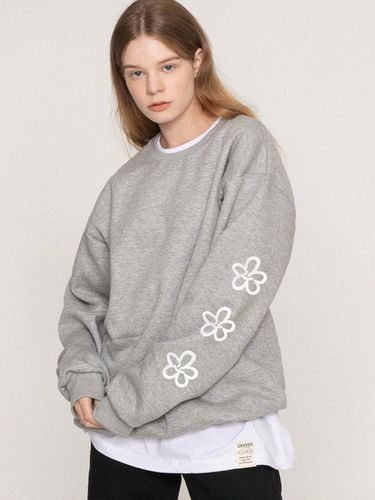 Elbow 3 Line Flower Sweatshirt_Grey - GRAVER - Modalova