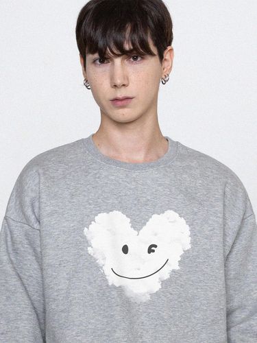 Big Cloud Heart Smile Sweatshirt_Grey - GRAVER - Modalova