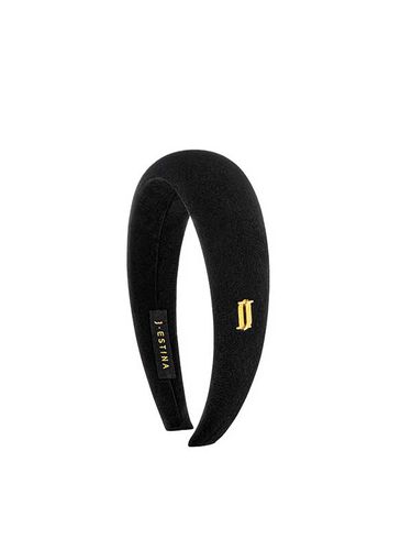 Lala J Suede Hair Band - Deep Black - J.ESTINA - Modalova