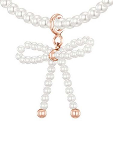 Mariel Ribbon Pearl Bead Necklace + Pendant Set - J.ESTINA - Modalova