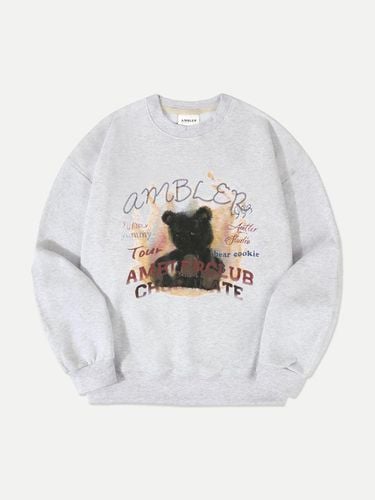 Bear In Flames Oversized Sweatshirt_White Melange - AMBLER - Modalova