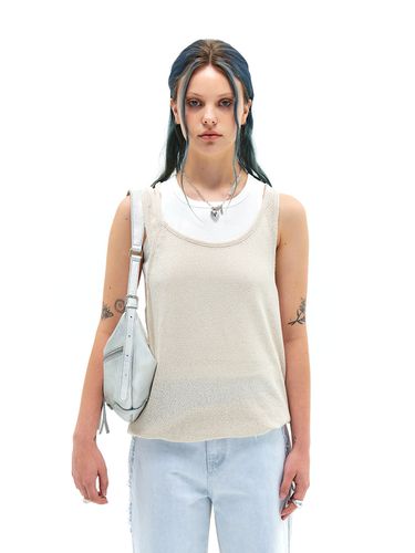 Cutout Sleeveless Top - Beige - Matin Kim - Modalova