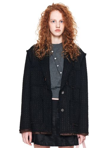 Tweed Cropped Blazer_Black - Matin Kim - Modalova