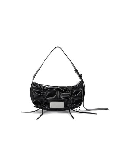 Half Shirring Ribbon Round Bag_Black - Matin Kim - Modalova