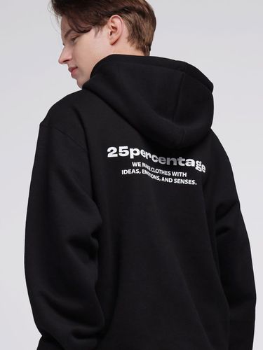 Back Printing Fleece Hoodie_Black - 25PERCENTAGE - Modalova