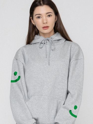 Multi Smile Drawing Hoodie - Gray/Green Logo - GRAVER - Modalova