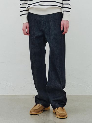 Non-fade Fatigue Raw Denim Pants_Indigo - MIND BRIDGE women - Modalova