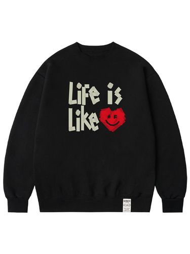 Tape Heart Smile Sweatshirt - Black - GRAVER - Modalova