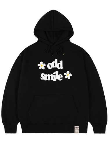 Oddsmile Logo Flower Hoodie - Black - GRAVER - Modalova